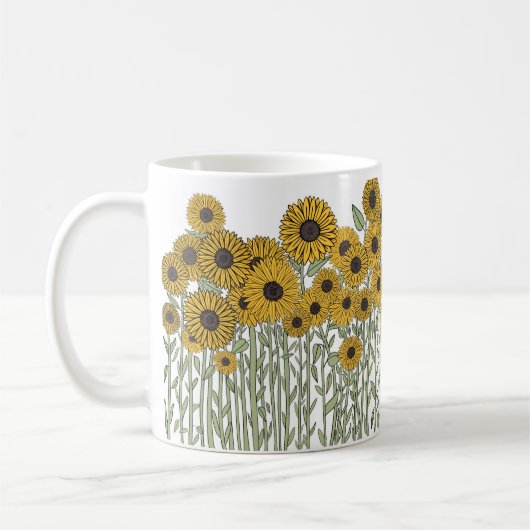 Sonnenblume Doodle Kaffeetasse (Links)