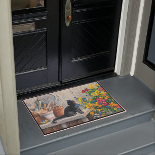 Sonnenblume Doormat, Niedliche Katzen Sonnenblume  Fußmatte