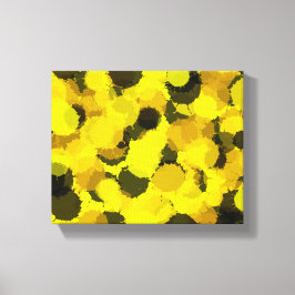 Sonnenblume Dots abstrakte Kunst Gelbbraun Schwarz Leinwanddruck
