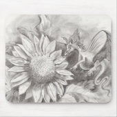 Sonnenblume-Drache-Mausunterlage Mousepad (Vorne)