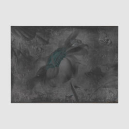 Sonnenblume Dunkelgrau Aquamarine Vintage Antike T Seidenpapier