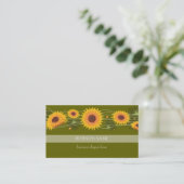 Sonnenblume-dunkles Hintergrund-Geschäft Visitenkarte (Stehend Vorderseite)
