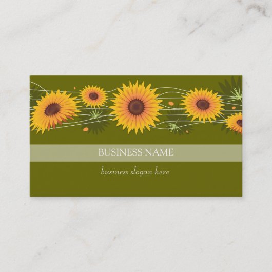 Sonnenblume-dunkles Hintergrund-Geschäft Visitenkarte (Vorderseite)