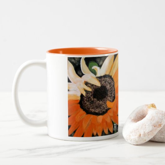 Sonnenblume durch JML Zweifarbige Tasse (Mit Donut)