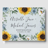 Sonnenblume Dusty Blue Country Rustikale Rose Hoch Gästebuch (Vorderseite)