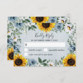 Sonnenblume Dusty Blue Country Rustikale Rose Hoch RSVP Karte (Vorne/Hinten)