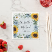 Sonnenblume Dusty Blue Country Rustikale Rose Hoch Serviette (Beispiel)