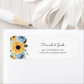 Sonnenblume Dusty Blue Floral Wedding Rücksendeadr (Insitu)