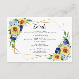 Sonnenblume Dusty Blue Geometric Wedding Details Begleitkarte