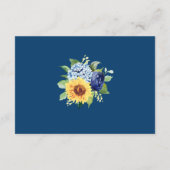 Sonnenblume Dusty Blue Geometric Wedding Details Begleitkarte (Rückseite)