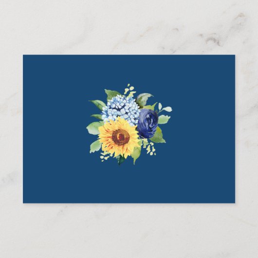 Sonnenblume Dusty Blue Geometric Wedding Details Begleitkarte (Rückseite)