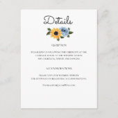 Sonnenblume Dusty Blue Rustic Wedding Begleitkarte (Vorderseite)