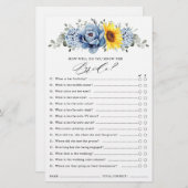 Sonnenblume Dusty Blue Slate Brautparty Game (Vorne/Hinten)