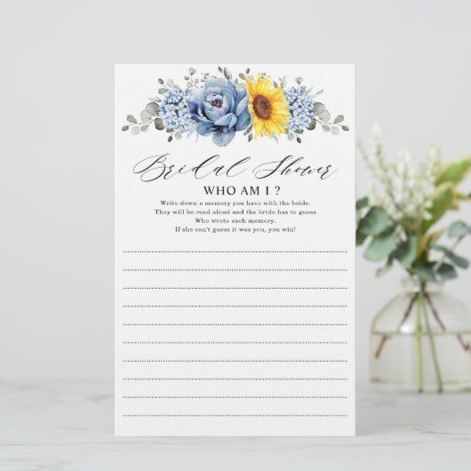 Sonnenblume Dusty Blue Slate Peony Who Bin I Game (Stehend Vorderseite)