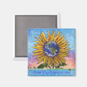 Sonnenblume Earth Day Magnet (Vorderseite/Rückseite)
