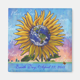 Sonnenblume Earth Day Magnet