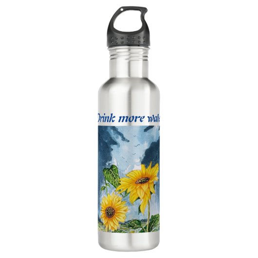 Sonnenblume Edelstahlflasche (Vorderseite)