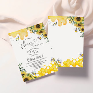 Sonnenblume eine kleine Honey Bee Baby Dusche Einladung