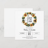 Sonnenblume Einfache Moderne Hochzeit Save The Date (Vorne/Hinten)