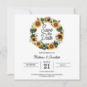 Sonnenblume Einfache Moderne Hochzeit Save The Date (Vorderseite)