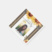 Sonnenblume Einfaches Foto Beerdigung Keepake Serviette (Ecke)