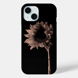 Sonnenblume - einfarbige Kunstfotografie iPhone 15 Hülle