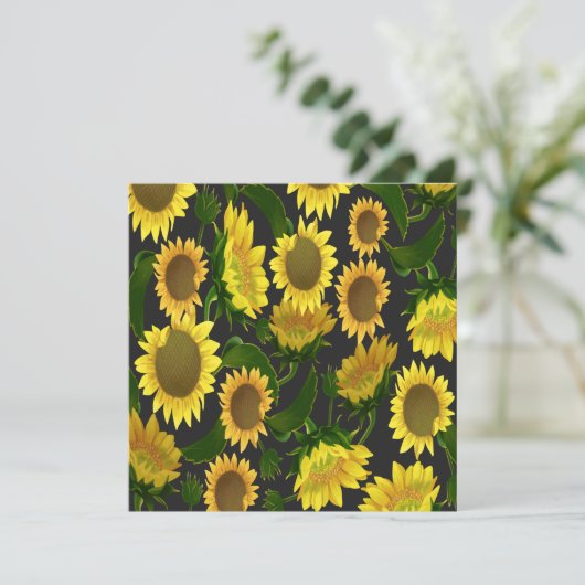 Sonnenblume Einladung (Stehend Vorderseite)