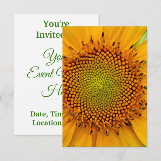 Sonnenblume Einladung (Vorne/Hinten)
