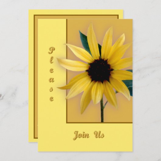 Sonnenblume Einladung (Vorne/Hinten)