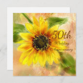 Sonnenblume Einladung zum 50. Hochzeitstag (Vorne/Hinten)