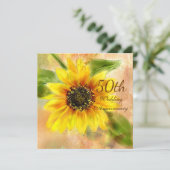 Sonnenblume Einladung zum 50. Hochzeitstag (Stehend Vorderseite)