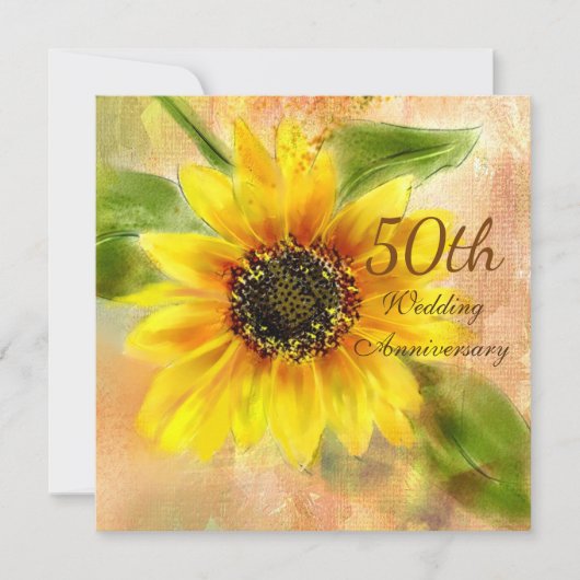 Sonnenblume Einladung zum 50. Hochzeitstag (Vorderseite)