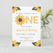 Sonnenblume Einladung zum Geburtstag (Stehend Vorderseite)