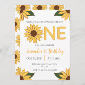 Sonnenblume Einladung zum Geburtstag (Vorne/Hinten)