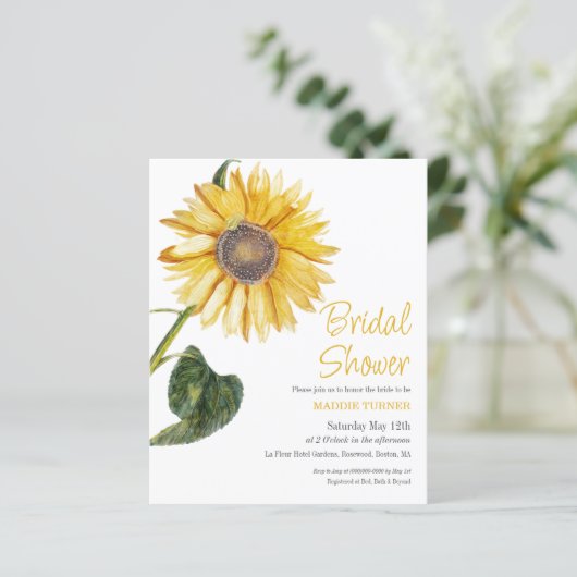 Sonnenblume | Einladung zur Brautdusche (Stehend Vorderseite)