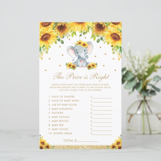 Sonnenblume Elefant der Preis ist das richtige Dus (Stehend Vorderseite)