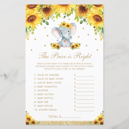 Sonnenblume Elefant der Preis ist das richtige Dus (Vorderseite)