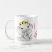 Sonnenblume Elefant Individuelle Name Tasse Gelb (Links)