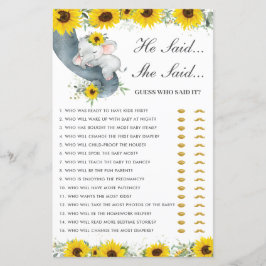 Sonnenblume Elefant sagte er sagte, sie raten Spie