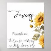 Sonnenblume Elegant Boho Blumenjungen Duschfavorit Poster (Vorne)