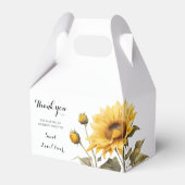 Sonnenblume Elegant Boho Floral Baby Dusche Geschenkschachtel (Rückseite)