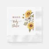 Sonnenblume Elegant Boho Floral Baby Dusche Serviette (Vorderseite)