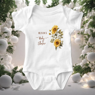 Sonnenblume Elegant Boho Floral Baby Dusche Strampler