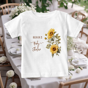Sonnenblume Elegant Boho Floral Baby Dusche T-shirt