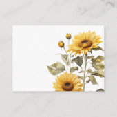 Sonnenblume Elegant Boho Kinderduschbücher für Bab Begleitkarte (Rückseite)