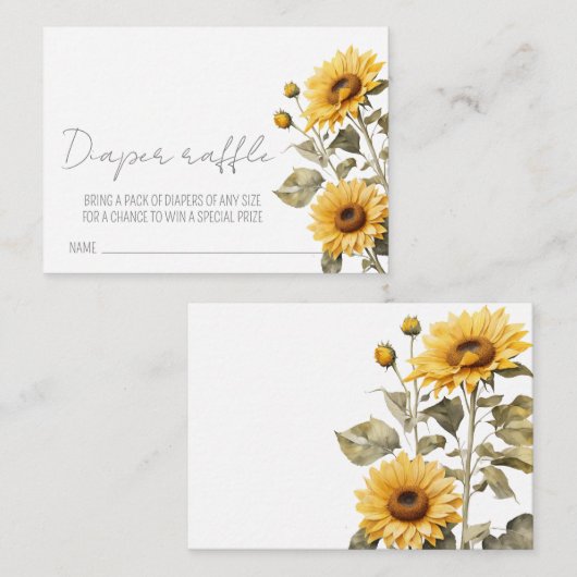 Sonnenblume Elegante Blütendusche Windelwanne Wind Begleitkarte (Vorne/Hinten)