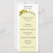Sonnenblume elegante Bogen-Hochzeitsprogramm Flach (Vorderseite)