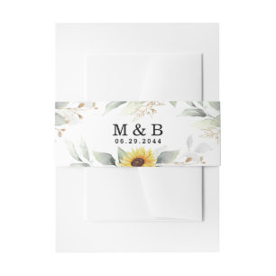 Sonnenblume Elegante Rustic Geometric Gold Hochzei Einladungsbanderole