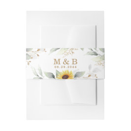 Sonnenblume Elegante Rustic Geometric Gold Hochzei Einladungsbanderole