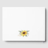 Sonnenblume Elegante Rustic Geometric Gold Hochzei Gästebuch (Rückseite)